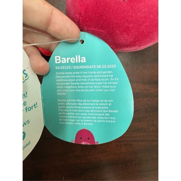 NWT Barella Beta Fish Squishmallows 3.5 Inch Backpack Clip - Picture 5 of 5